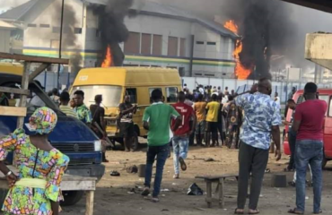 Lagos State Govt imposes curfew, as Orile Police Station goes up in flames