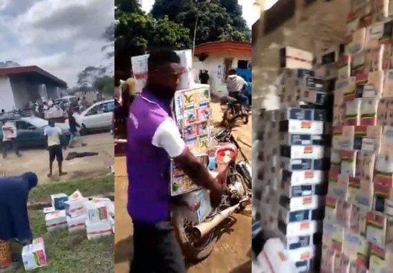 Hungry residents empty warehouse of Covid-19 Palliatives in Ede, Osun State