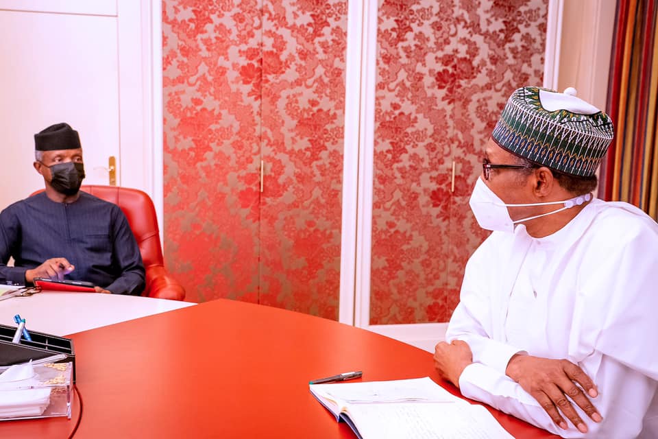 Buhari receives briefing from VP Osinbajo, Acting IGP