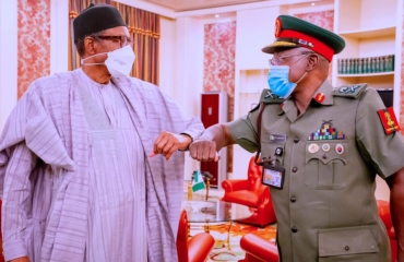 President Buhari meets new Chief of Army Staff.