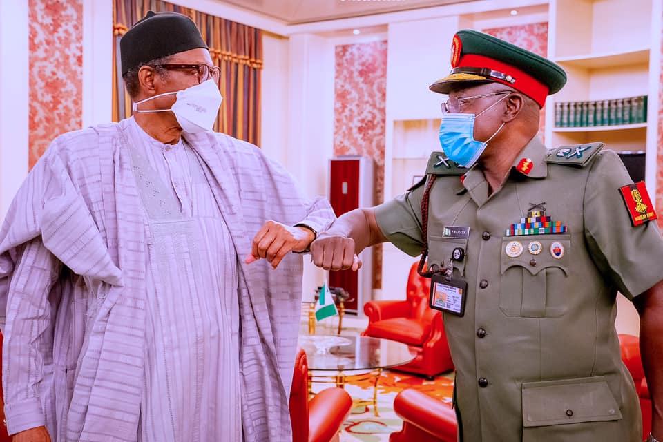 President Buhari meets new Chief of Army Staff.