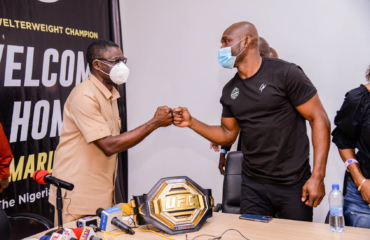 Edo State Deputy Governor receives UFC Welterweight Champion, Kamaru Usman