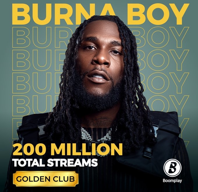 Burna Boy becomes first African artiste to hit 200 million streams on Boomplay