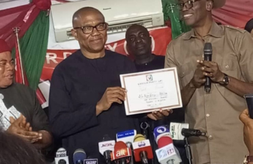 Peter Obi receive Labour Party Certificate of Return