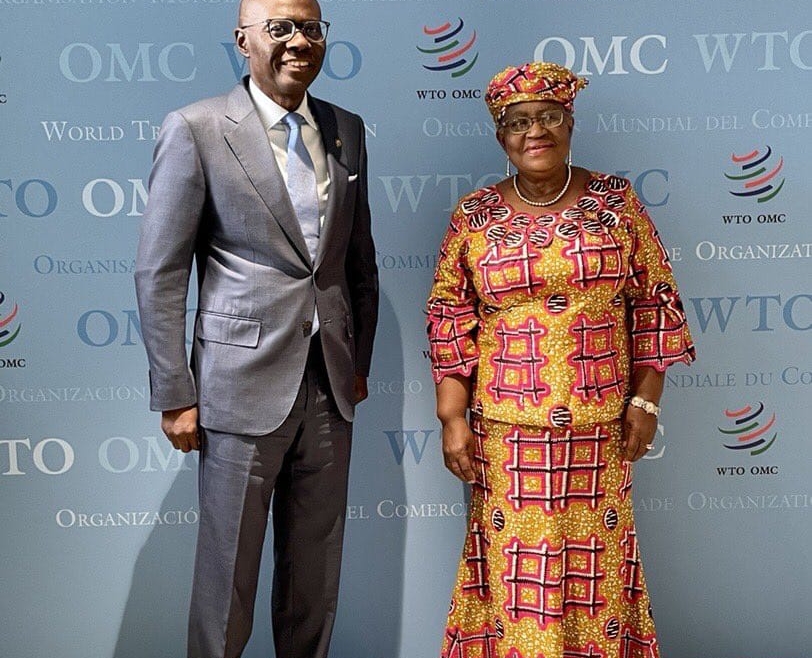Okonjo-Iweala receive Governor Sanwo-Olu for WTO headquarters